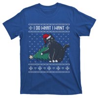 I Do What I Want Santa Cat Christmas Tree Ugly Sweater Xmas Gift T-Shirt