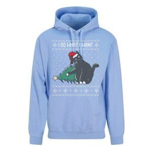 I Do What I Want Santa Cat Christmas Tree Ugly Sweater Xmas Gift Unisex Surf Hoodie