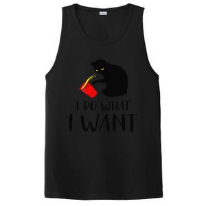 I Do What I Want Funny Black Cat Red Cup Funny My Cat PosiCharge Competitor Tank