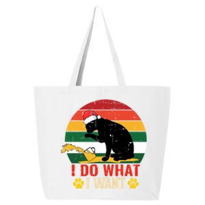 I Do What I Want Cat Christmas Pajama Funny Kitten Xmas Gift 25L Jumbo Tote