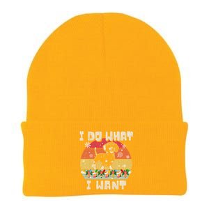 I Do What I Want Dachshund Retro Christmas Style Funny Gift Knit Cap Winter Beanie