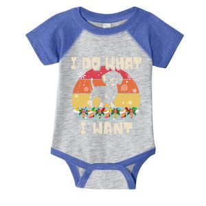 I Do What I Want Dachshund Retro Christmas Style Funny Gift Infant Baby Jersey Bodysuit