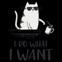 I Do What I Want Funny Cat Lovers Drawstring Bag