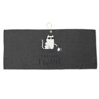 I Do What I Want Funny Cat Lovers Large Microfiber Waffle Golf Towel
