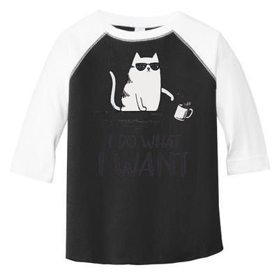 I Do What I Want Funny Cat Lovers Toddler Fine Jersey T-Shirt