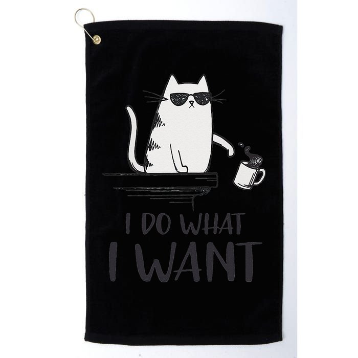 I Do What I Want Funny Cat Lovers Golf Towel