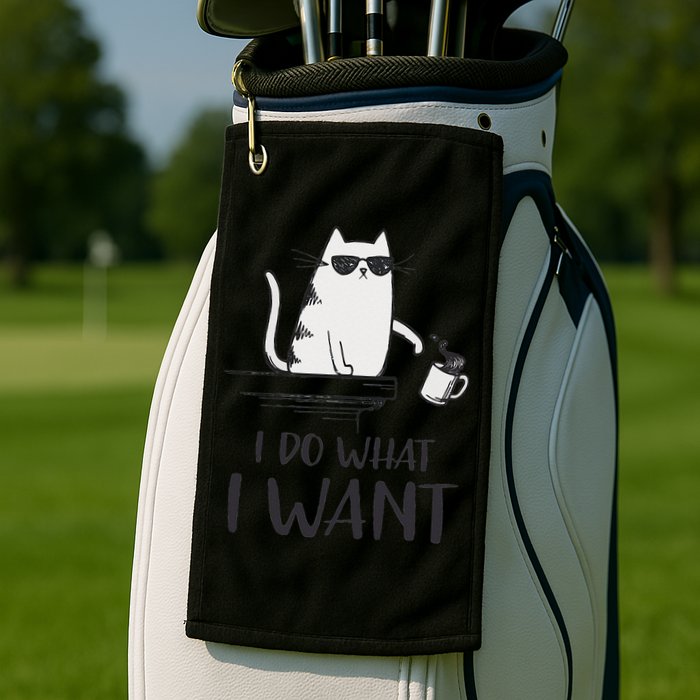 I Do What I Want Funny Cat Lovers Golf Towel
