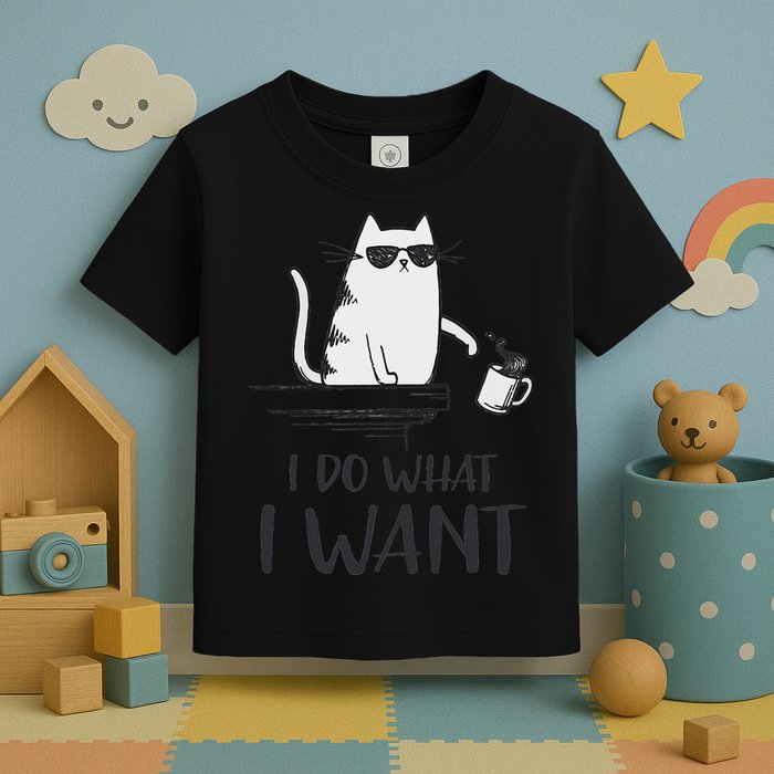 I Do What I Want Funny Cat Lovers Toddler T-Shirt