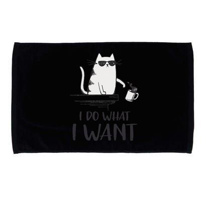 I Do What I Want Funny Cat Lovers Microfiber Hand Towel