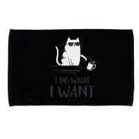 I Do What I Want Funny Cat Lovers Microfiber Hand Towel
