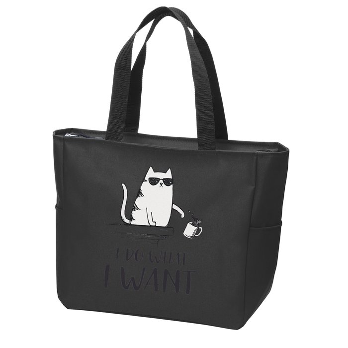 I Do What I Want Funny Cat Lovers Zip Tote Bag
