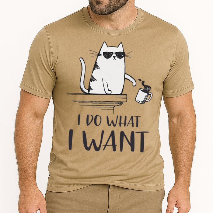 I Do What I Want Funny Cat Lovers Performance Shirt