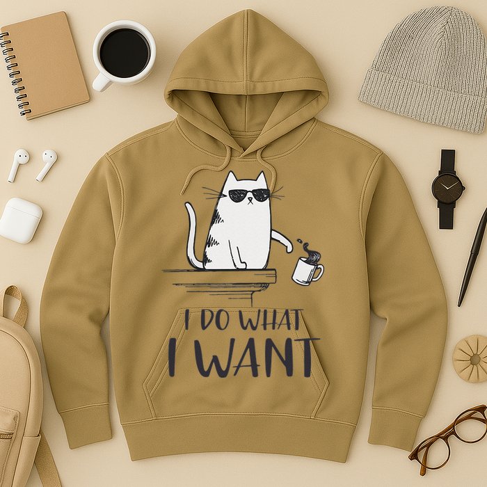 I Do What I Want Funny Cat Lovers Hoodie