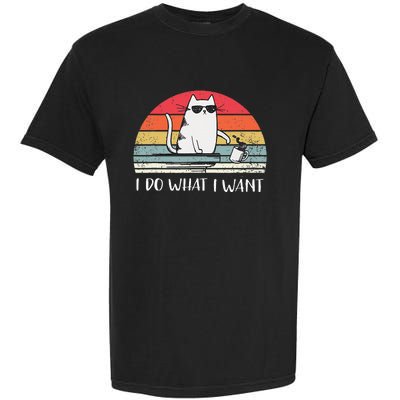 I Do What I Want Funny Black Cat Lovers Garment-Dyed Heavyweight T-Shirt