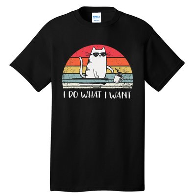 I Do What I Want Funny Black Cat Lovers Tall T-Shirt