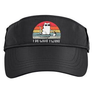 I Do What I Want Funny Black Cat Lovers Adult Drive Performance Visor