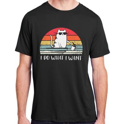 I Do What I Want Funny Black Cat Lovers Adult ChromaSoft Performance T-Shirt