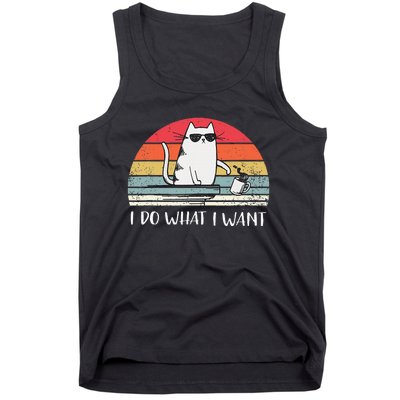 I Do What I Want Funny Black Cat Lovers Tank Top