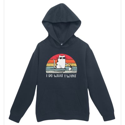 I Do What I Want Funny Black Cat Lovers Urban Pullover Hoodie