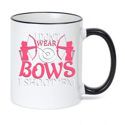 I Dont Wear Bows I Shoot Em 11oz Black Color Changing Mug