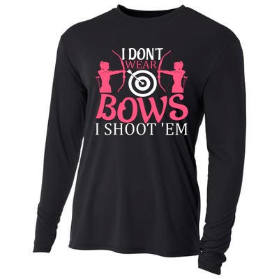 I Dont Wear Bows I Shoot Em Cooling Performance Long Sleeve Crew