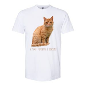 I Do What I Want Funny Orange Tabby Cat Lovers Gifts Softstyle CVC T-Shirt