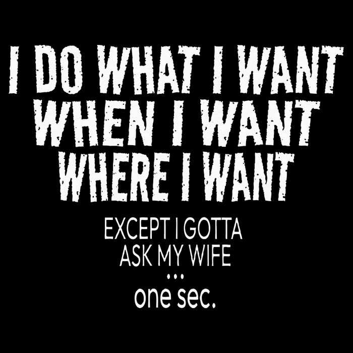 I Do What I Want When I Want Where I Want Funny Husband Tall T-Shirt