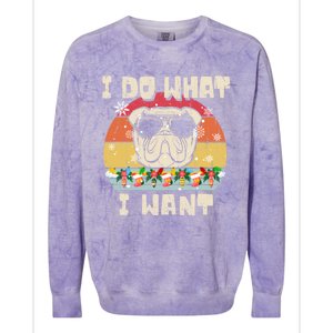 I Do What I Want Olde English Bulldog Retro Christmas Style Gift Colorblast Crewneck Sweatshirt