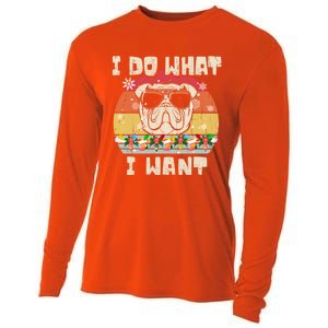 I Do What I Want Olde English Bulldog Retro Christmas Style Gift Cooling Performance Long Sleeve Crew