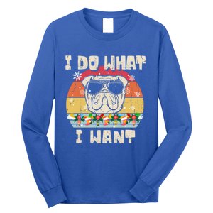 I Do What I Want Olde English Bulldog Retro Christmas Style Gift Long Sleeve Shirt