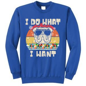 I Do What I Want Olde English Bulldog Retro Christmas Style Gift Sweatshirt