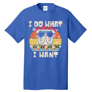 I Do What I Want Olde English Bulldog Retro Christmas Style Gift Tall T-Shirt