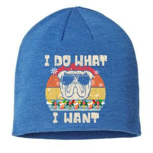 I Do What I Want Olde English Bulldog Retro Christmas Style Gift Sustainable Beanie