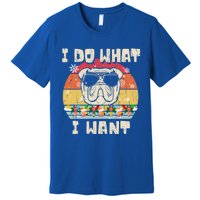 I Do What I Want Olde English Bulldog Retro Christmas Style Gift Premium T-Shirt