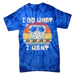 I Do What I Want Olde English Bulldog Retro Christmas Style Gift Tie-Dye T-Shirt