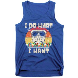 I Do What I Want Olde English Bulldog Retro Christmas Style Gift Tank Top