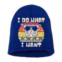 I Do What I Want Olde English Bulldog Retro Christmas Style Gift Short Acrylic Beanie