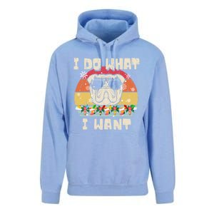 I Do What I Want Olde English Bulldog Retro Christmas Style Gift Unisex Surf Hoodie