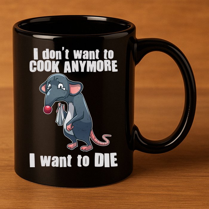I Don't Want To Cook Anymore I Want To Die 11oz C Handle Ceramic Mug