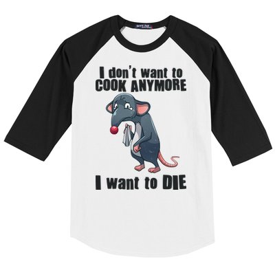 I Don't Want To Cook Anymore I Want To Die Baseball Sleeve Shirt
