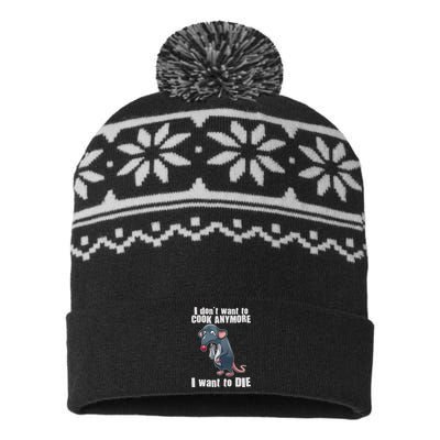 I Don't Want To Cook Anymore I Want To Die USA-Made Snowflake Beanie