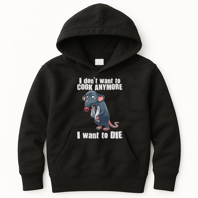 I Don't Want To Cook Anymore I Want To Die Kids Hoodie