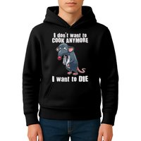 I Don't Want To Cook Anymore I Want To Die Kids Hoodie