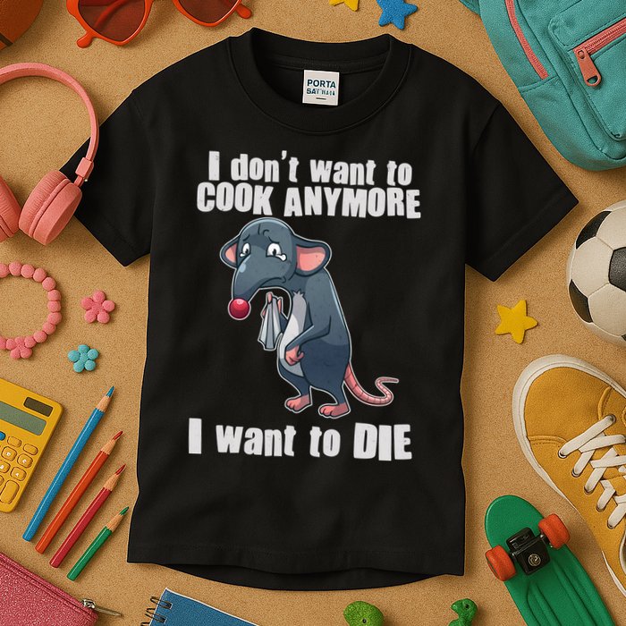 I Don't Want To Cook Anymore I Want To Die Kids T-Shirt