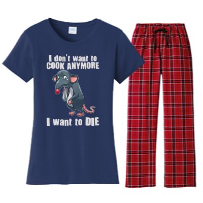 I Don't Want To Cook Anymore I Want To Die Women's Flannel Pajama Set