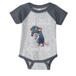 I Don't Want To Cook Anymore I Want To Die Infant Baby Jersey Bodysuit