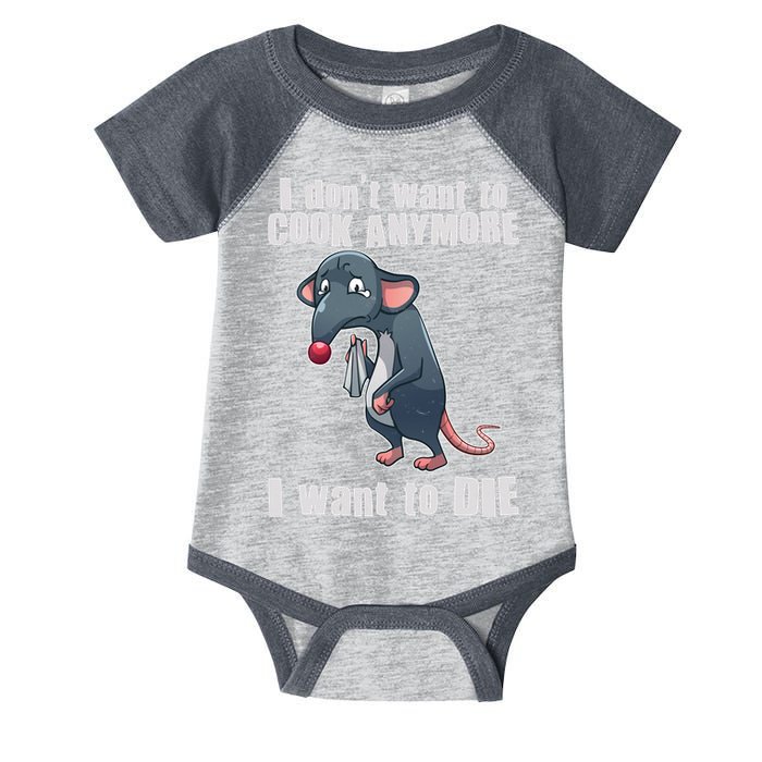 I Don't Want To Cook Anymore I Want To Die Infant Baby Jersey Bodysuit