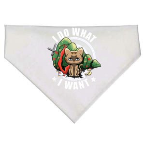 I Do What I Want Funny Cat Dad Cat Moms Christmas Cat Lovers Cool Gift USA-Made Doggie Bandana