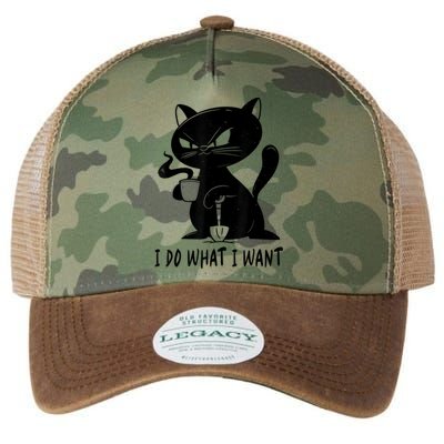 I Do What I Want Funny Black Cat Withe Cup Coffee Gifts Legacy Tie Dye Trucker Hat