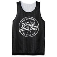 In December We Wear Red World Aids Day 2024 Hiv Awareness Gift Mesh Reversible Basketball Jersey Tank